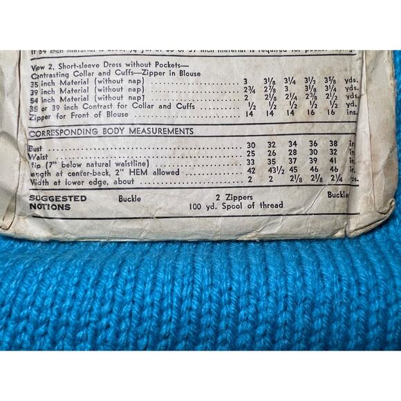 Advance pattern 2640 Dress 1940s fit and flare peplum size 16 - Picture 4 of 5